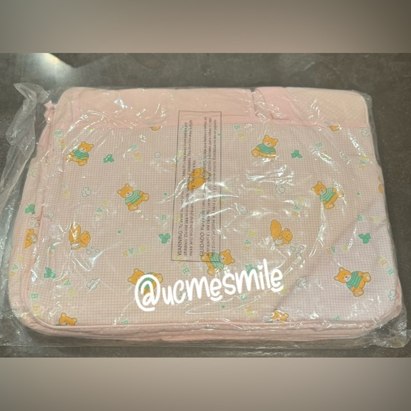 Precious Moments Vintage 6-in-1 Pink Medium Baby Diaper Bag w/ Teething Toy Ring - Picture 16 of 16